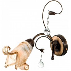 Απλίκα Τοίχου 1xE14 Μεταλλική Οξυντέ με Κρύσταλλα και Γυαλί 43348-BR